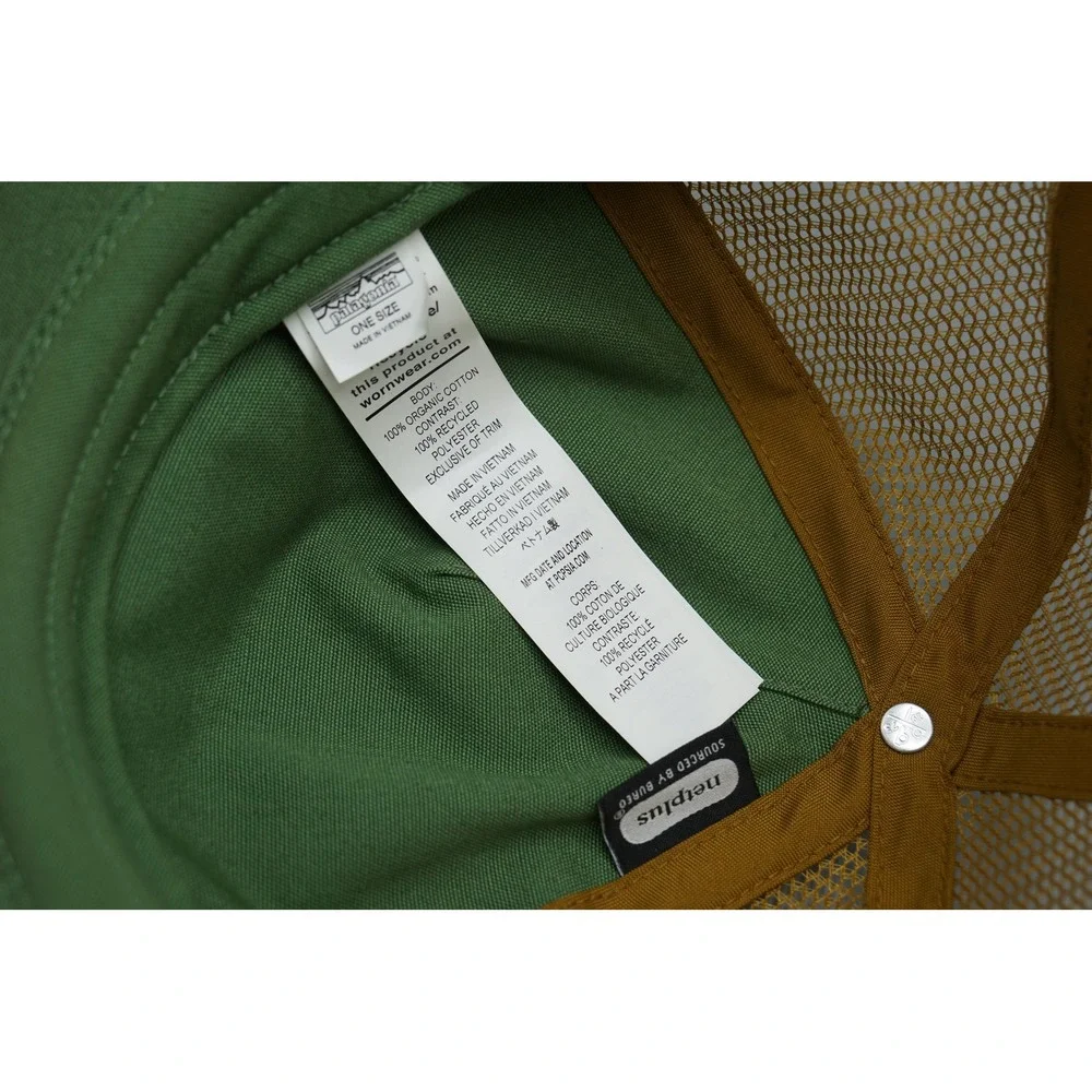 Patagonia Airfarer Cap Green Gold Mesh Trucker Hat Snapback